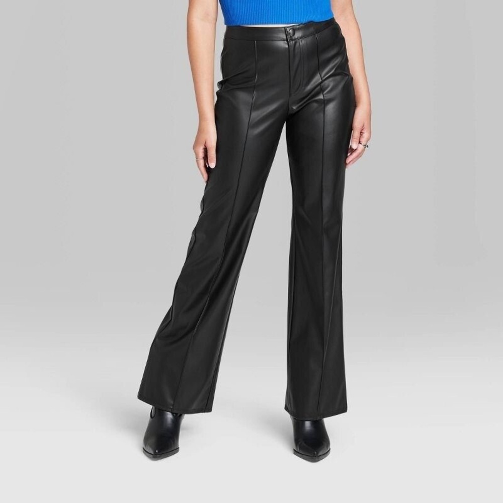 Wild Fable Women’s High Rise Faux Leather Flare Pants